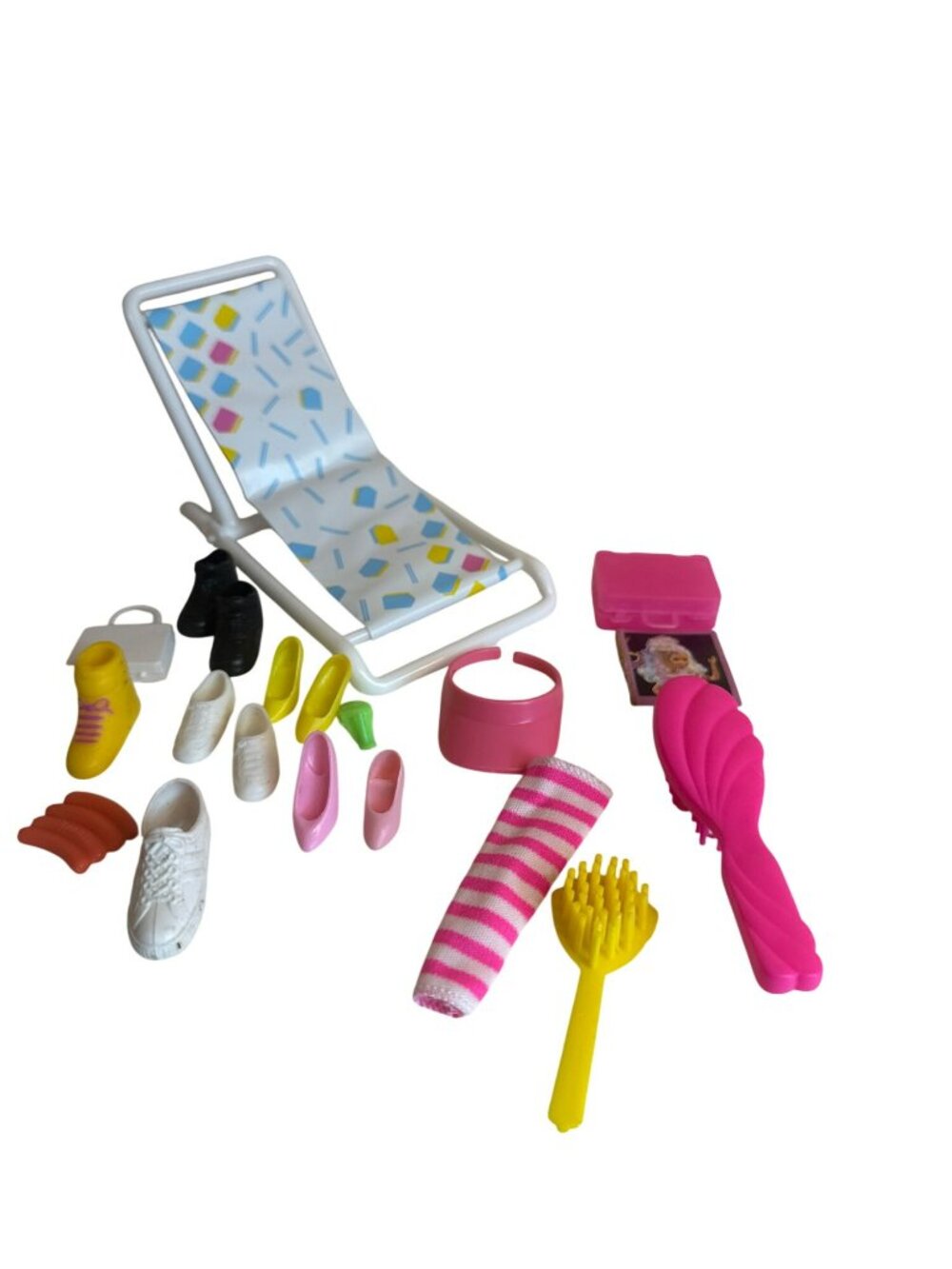 Vintage Barbie Accessories 80s 90s Lawn Chair Brushes Shoes Etc. Toys Mattel